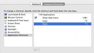 Control V on a Mac